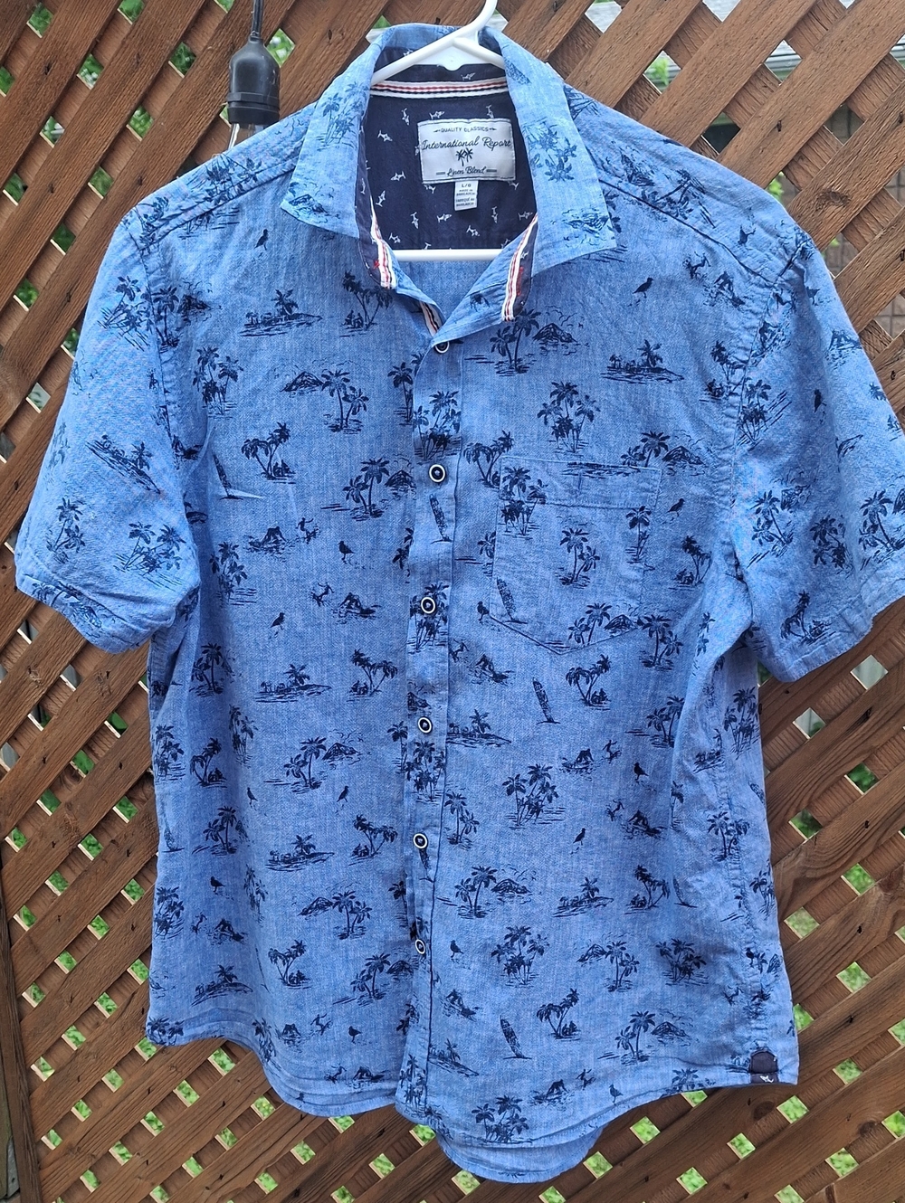💥3/$20💥 International Report Linen Blend Tropical Short Sleeve Shirt - Size L